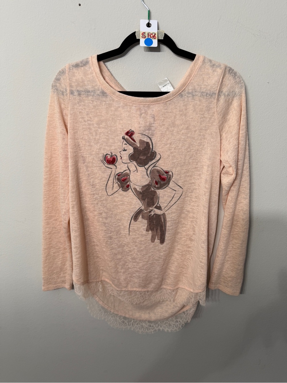 Women’s Disney Lauren Conrad Snow White Lace Hem Top Size Medium